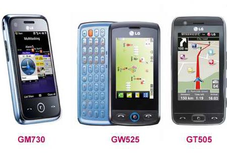 LG GM730 GW525 GT505 Phones