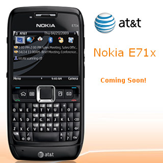 Nokia E71x Smartphone and AT&T Logo