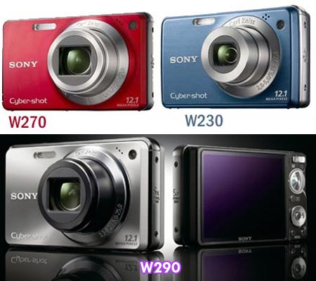 Sony W290, W270 and W230 Cameras